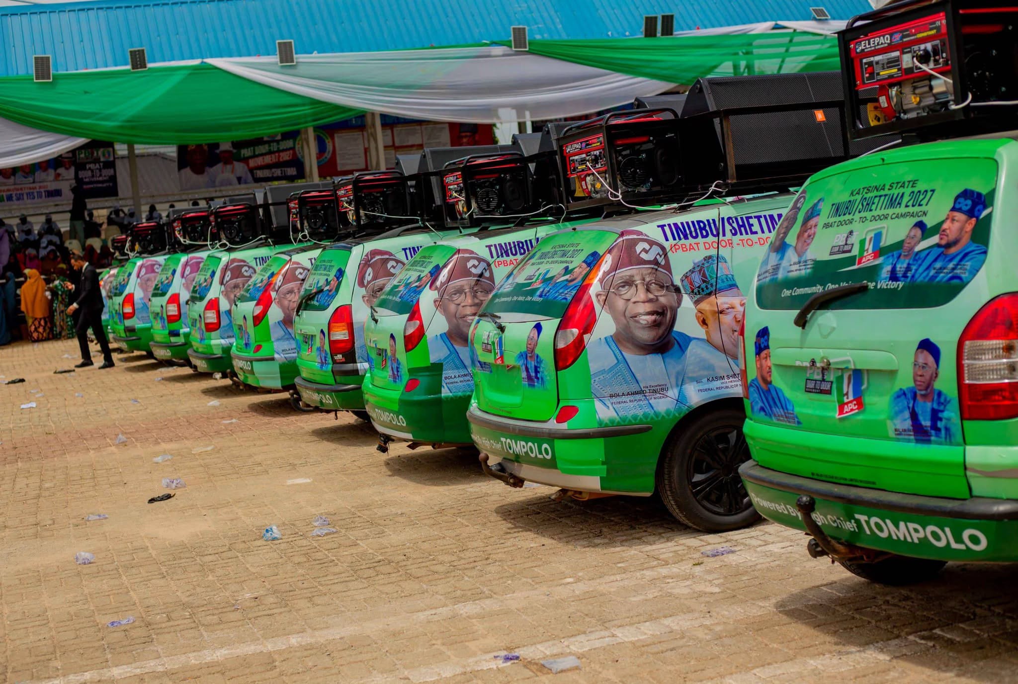 Tompolo Fuels Tinubu’s 2027 Campaign in Katsina, Donates 34 Vehicles to Door-to-Door Movement