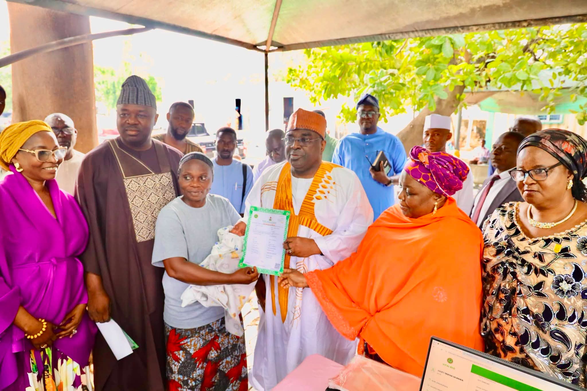 NPC Chairman Inspects Digital Birth Registration, Presents Certificates to Newborns