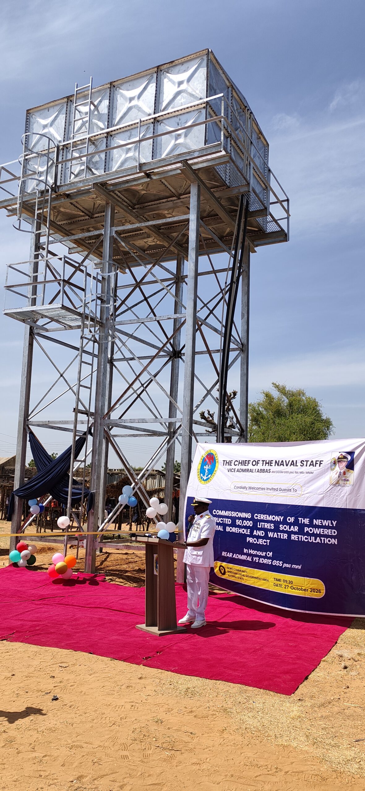 Nigerian Navy Tackles Water Scarcity in Katsina Community With 50,000-Litre Solar-Powered Project
